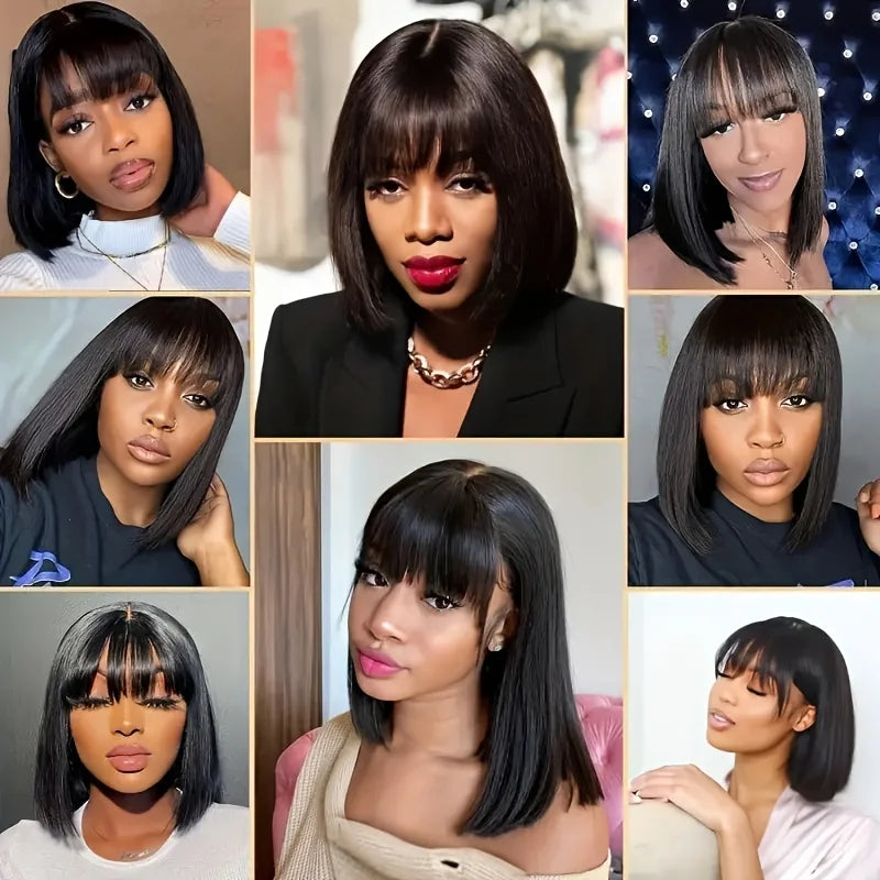 Short Glueless Bob 100% Human Hair Wigs