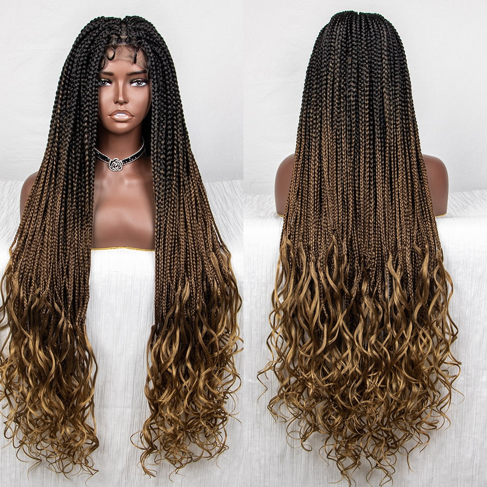 36 Inches Lace Front Long Braided Wig - Supreme Lush Hair