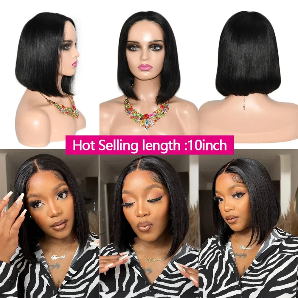Straight Glueless Ready To Wear Brazilian Human Hair Wigs