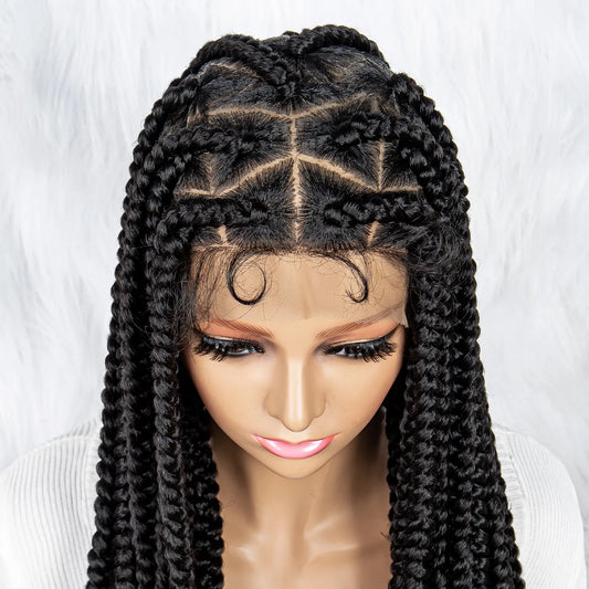 Lace Front Big Knotless Box Braids Wig - Supreme Lush Hair