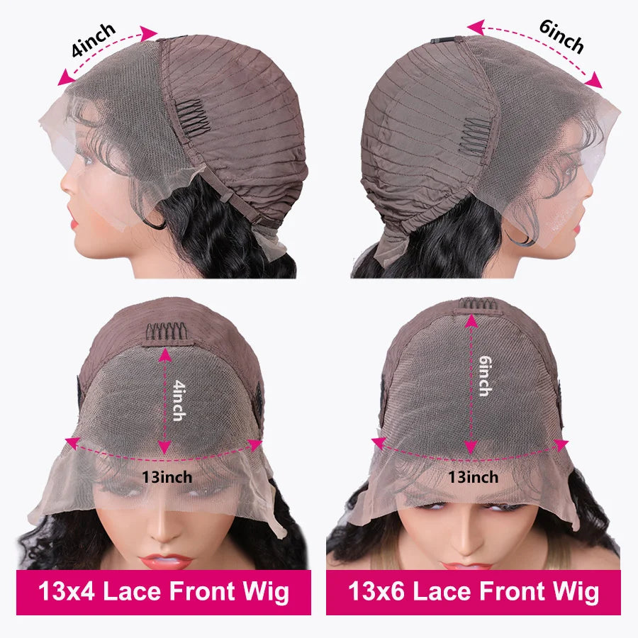 Brown Curly Lace Front Human Hair Wigs HD Transparent Deep Wave Brazilian Coloured Human Hair