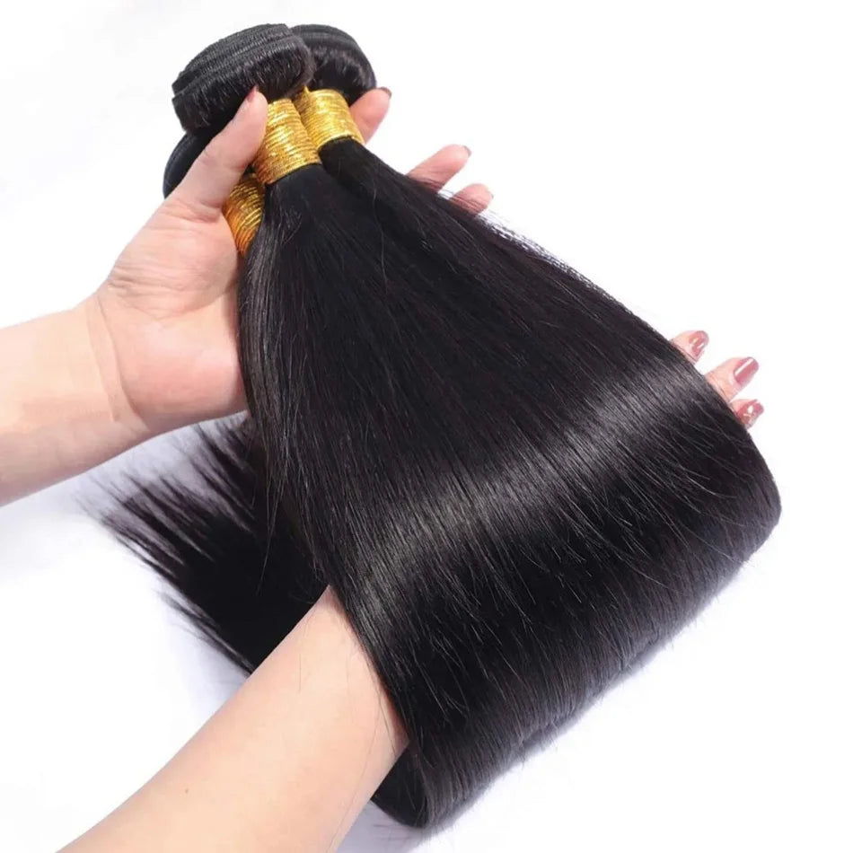 Straight 100% Human Hair Bundles Hair 30 Inch Bundles Hair Extensions 3 4 Bundles Natural Color Fot Brazilian Women