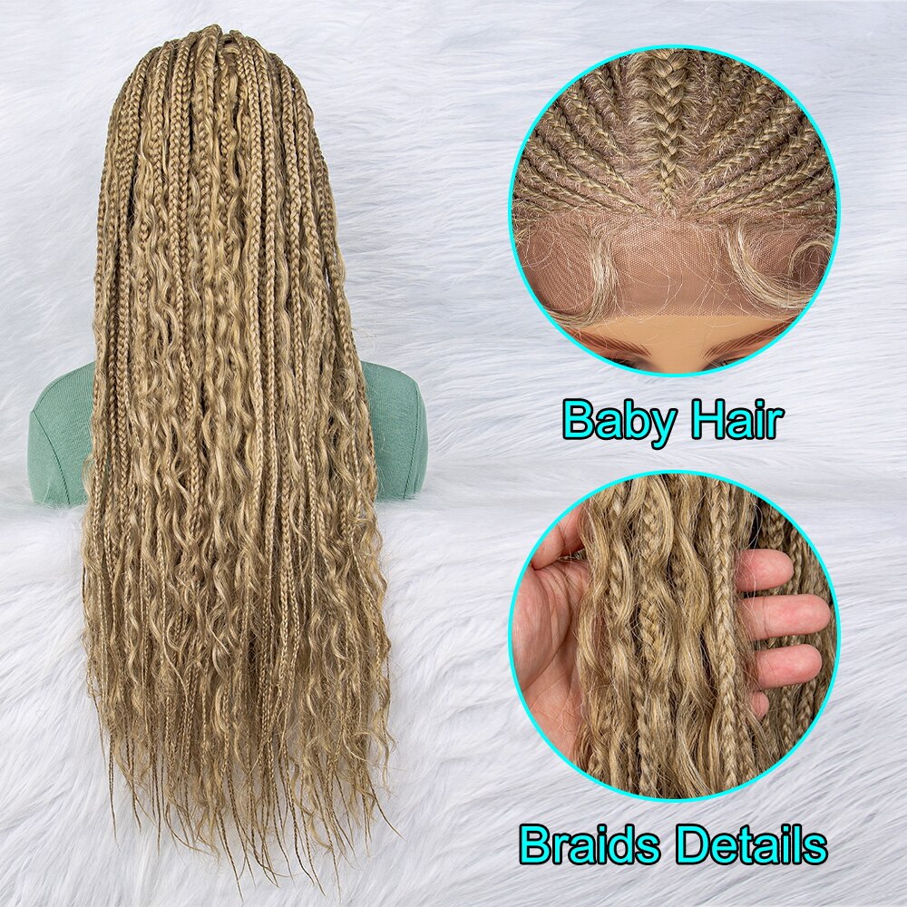 Synthetic Lace Front Braided Wigs With Baby Hair Transparent 13x5 Lace Front Wigs - Supreme Lush Hair