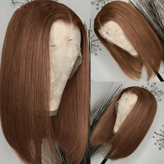 Short Peruvian Straight Bob Lace Front Human Hair