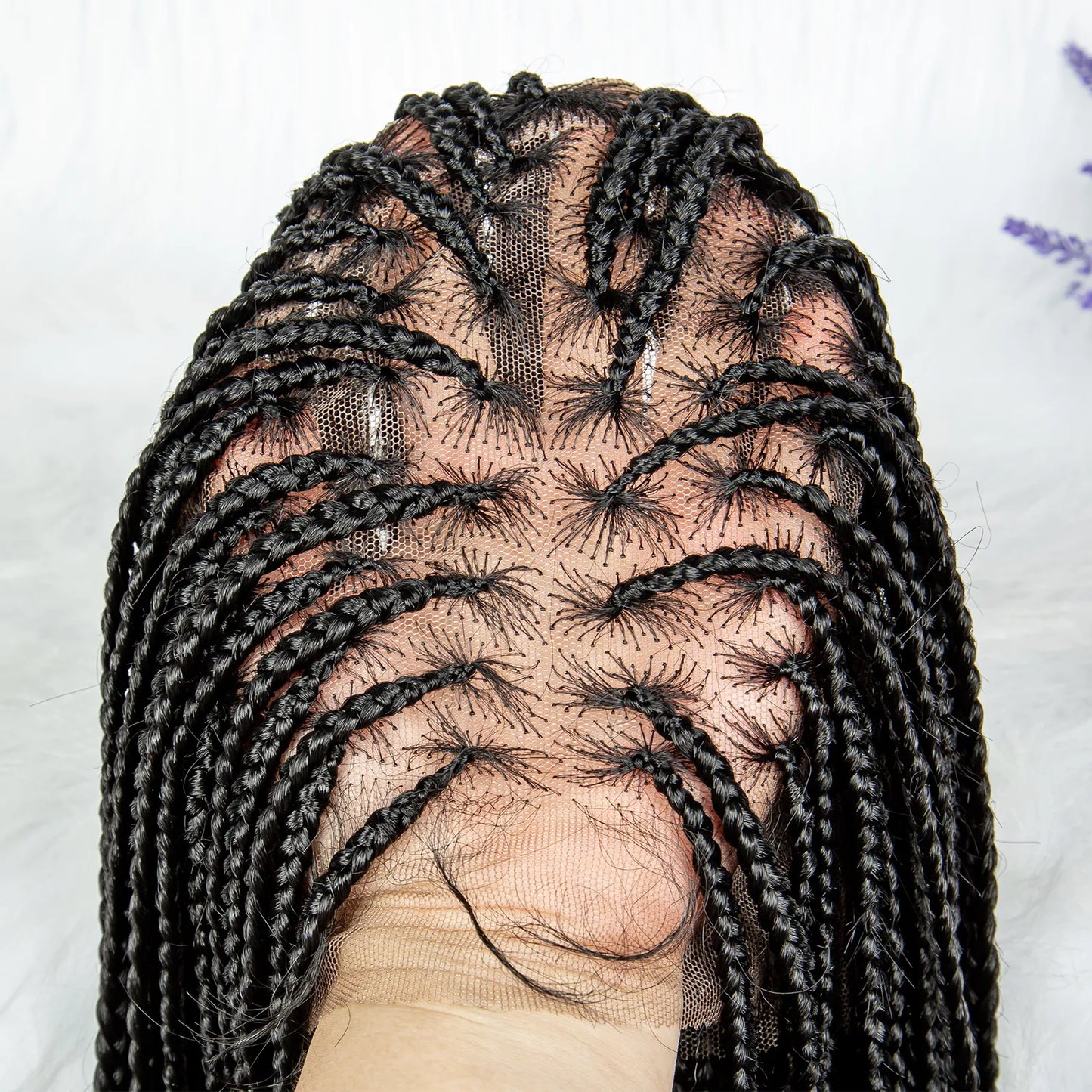 Synthetic Transparent HD Full Lace Braided Wigs Knotless Box Cornrow 