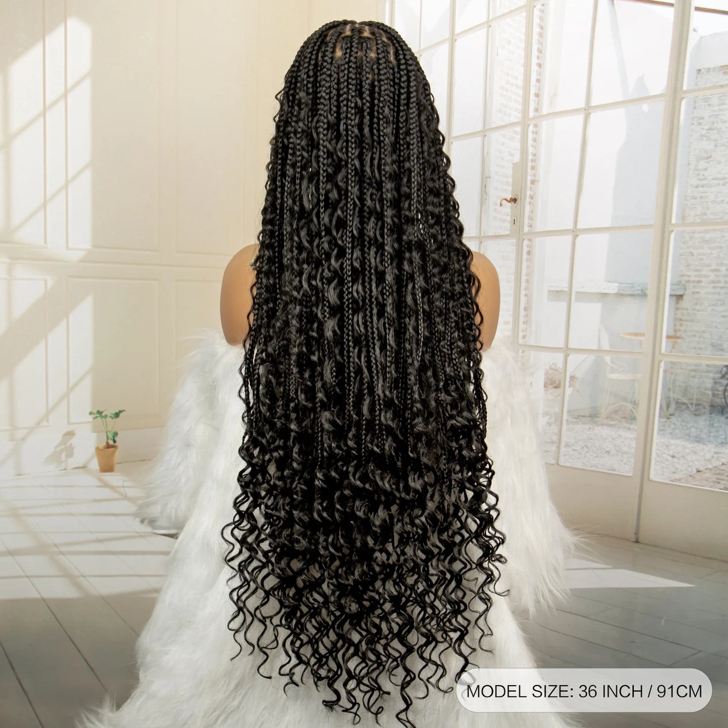 36 Inches Full Lace Knotless Box Braided Wig
