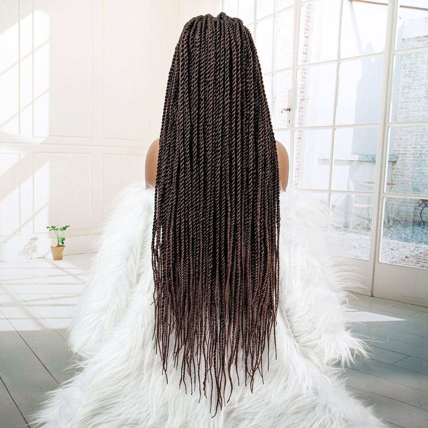 Twist Braided Synthetic Full Lace Frontal Pre Plucked with Baby - Supreme Lush Hair