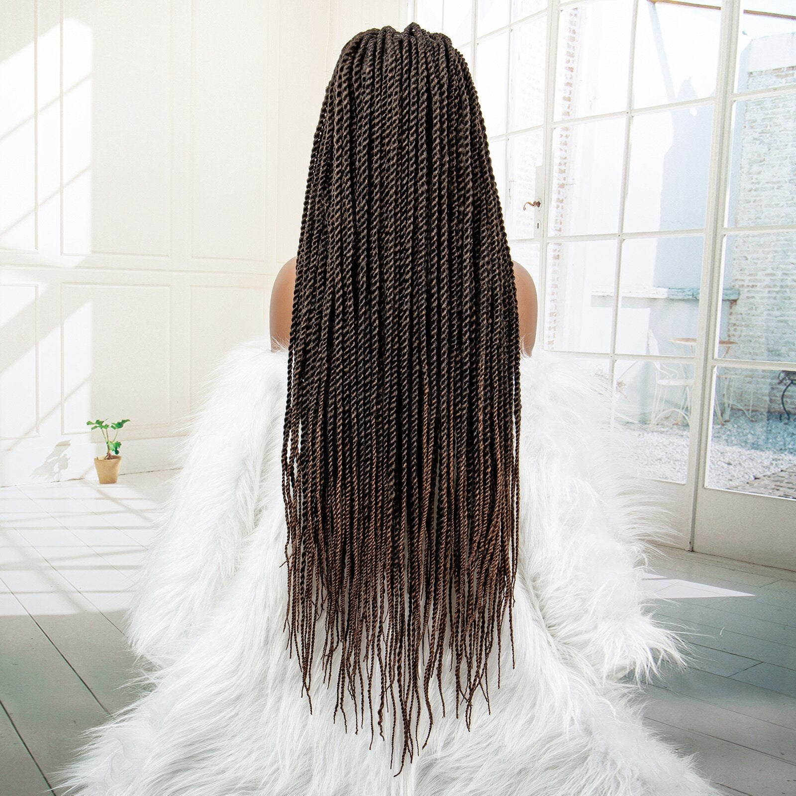 Twist Braided Synthetic Full Lace Frontal Pre Plucked with Baby - Supreme Lush Hair