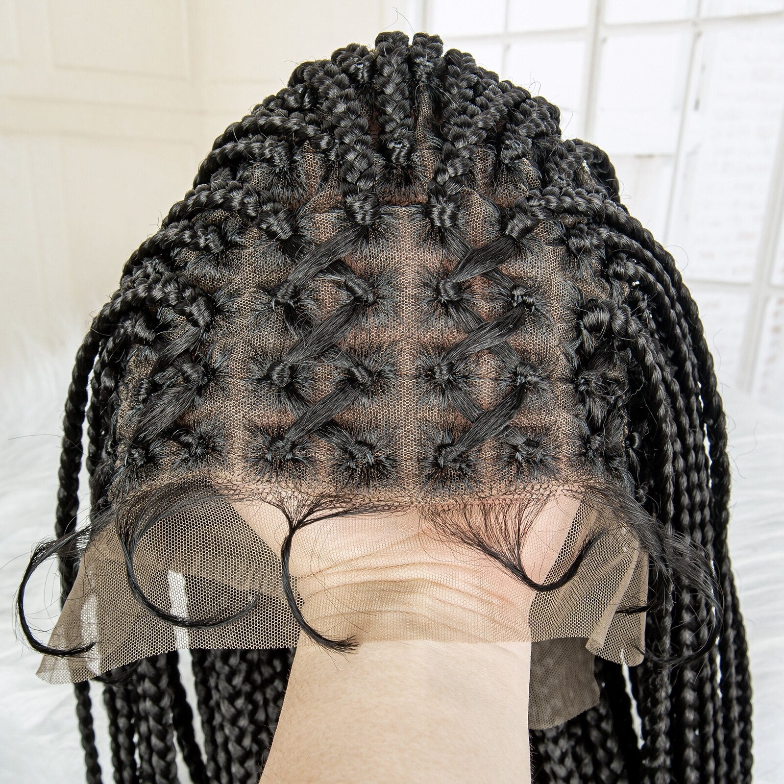 Knotless Cornrow Lace Box Braided Full Lace Synthetic Wigs - Supreme Lush Hair