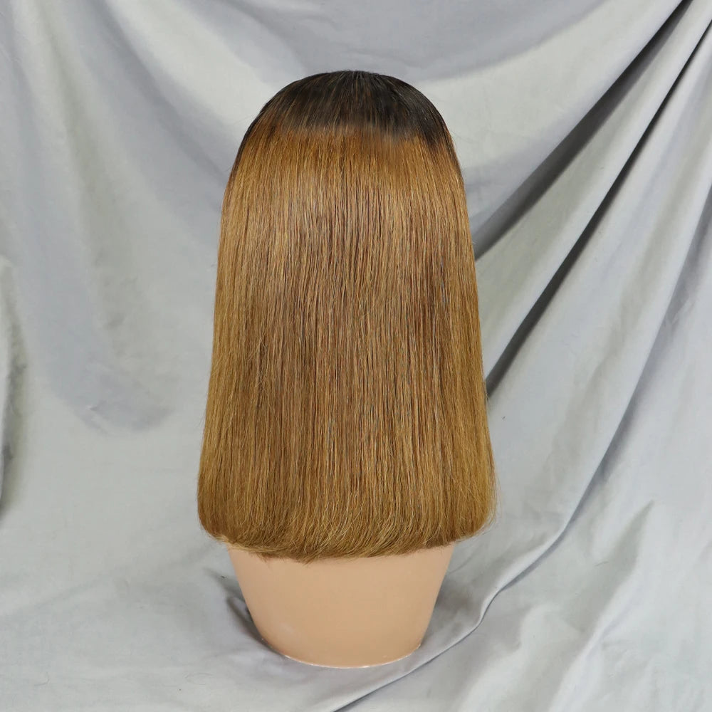 Bone Straight Lace Frontal Pre Plucked Brazilian Short Bob Remy Wig