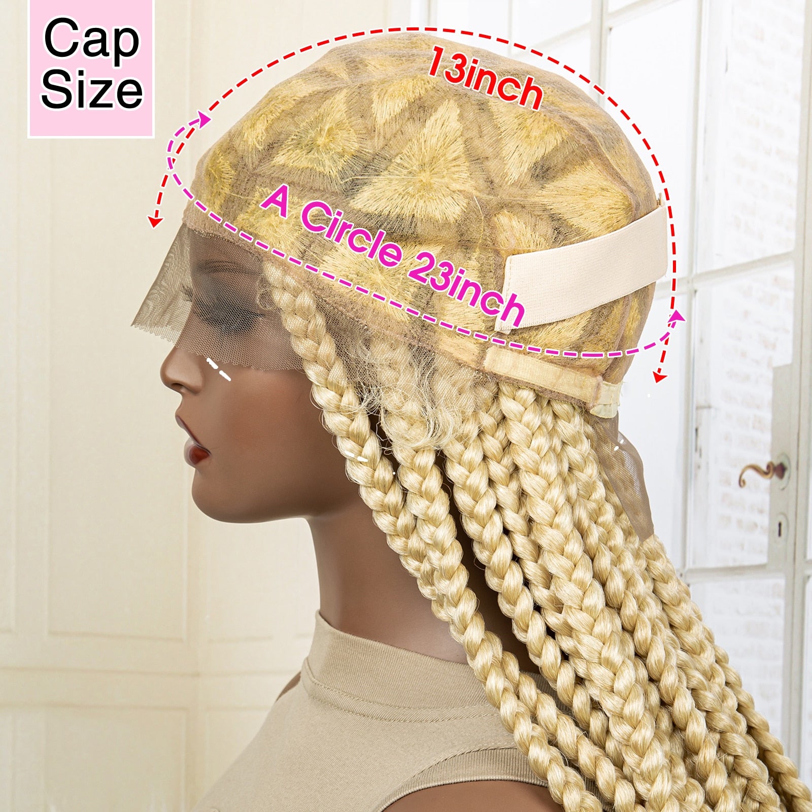Synthetic Big Knotless Full Lace Braided Wigs - Supreme Lush Hair