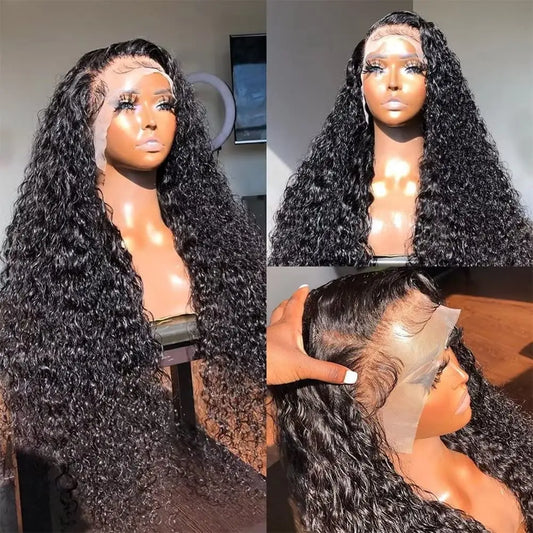 200 Density 36 Inches Deep Wave Wig 100% Human Hair Wigs 13x4 Transparent Lace Wig For Women Bling Remy 100% Wigs Human Hair