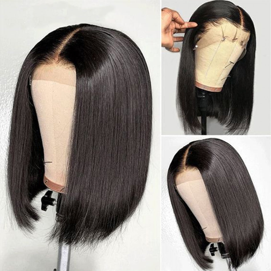 Brown Bob Straight Remy Hair 180 Density 4x4 Lace Closure Highlight Wig - Supreme Lush Hair