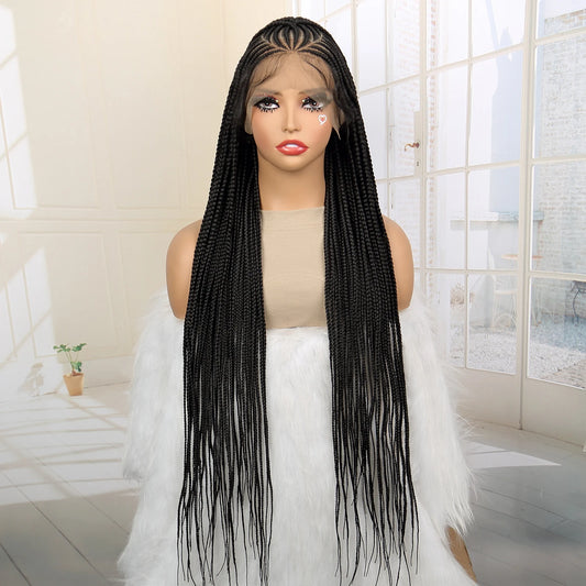 Full Lace Cornrow Braided 36 Inches Knotless Box Twist Wig