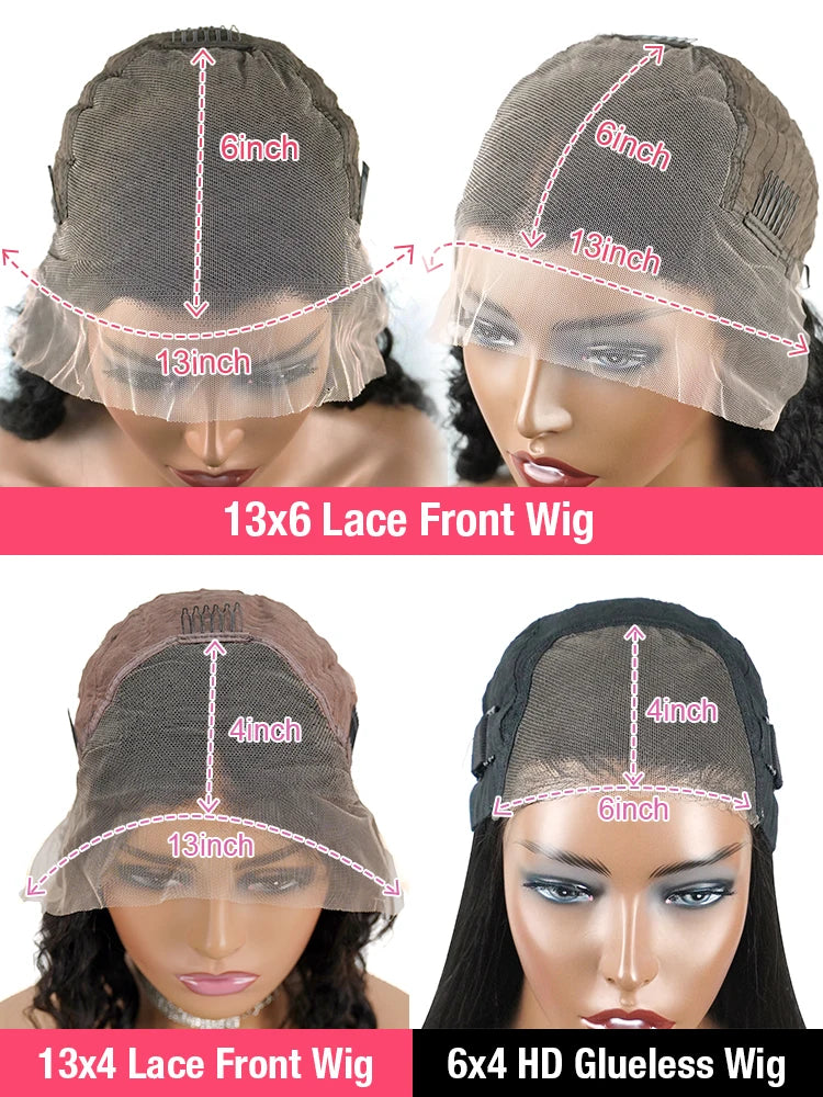 Pre plucked Glueless Straight 13x6 HD Human Hair Wigs