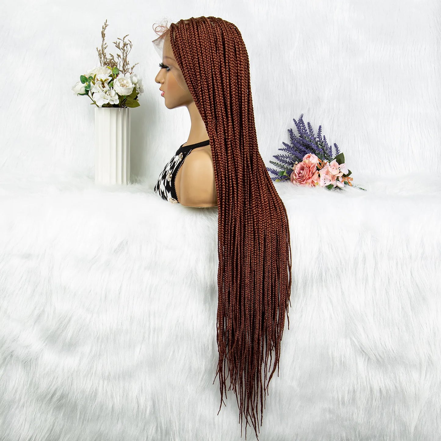 Synthetic Transparent HD Full Lace Braided Wigs Knotless Box Cornrow 