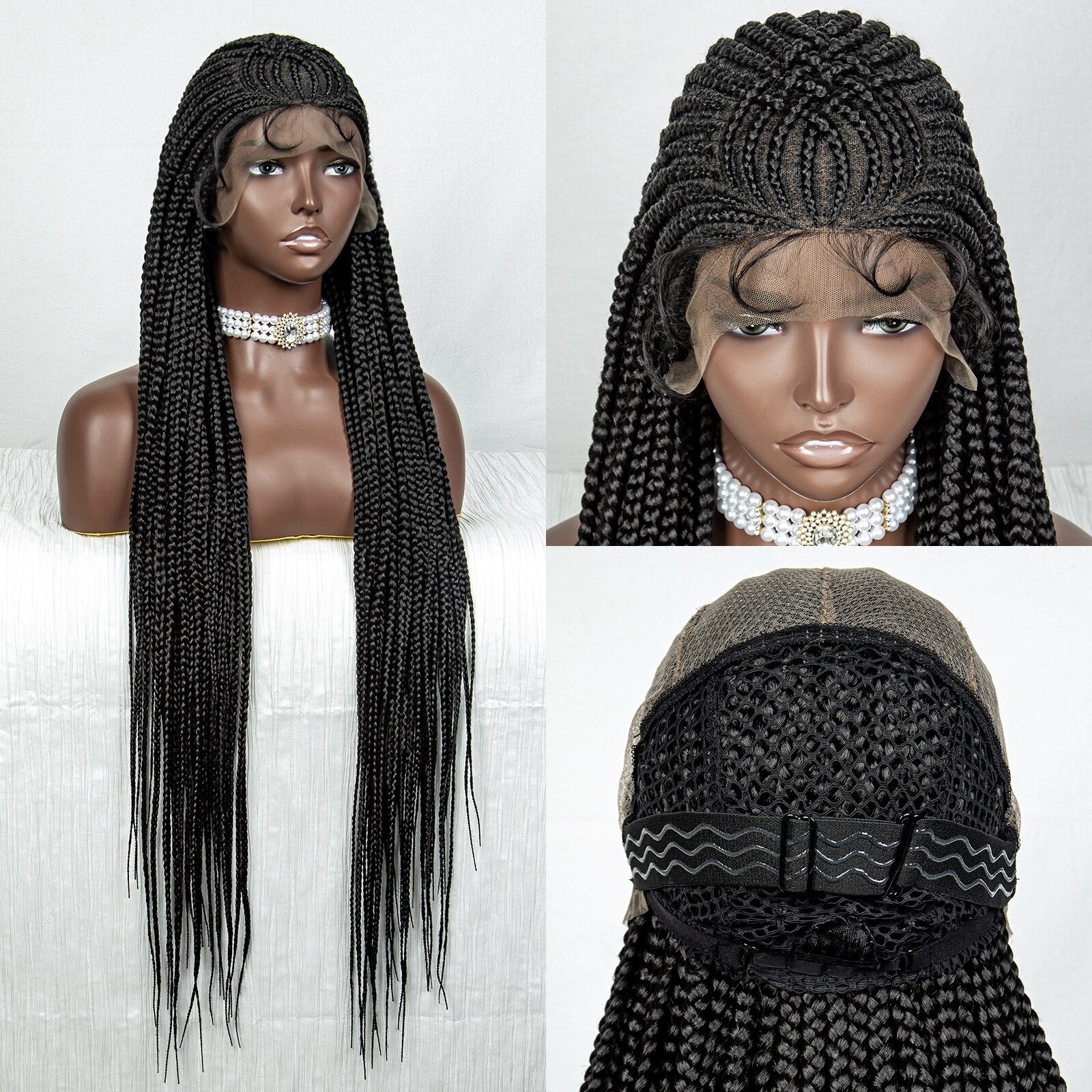 Lace Front Braided Long Cornrow Synthetic Box Braids - Supreme Lush Hair
