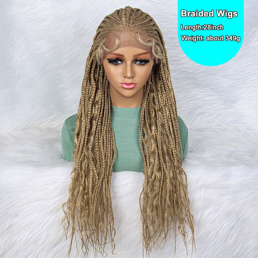 Synthetic Lace Front Braided Wigs With Baby Hair Transparent 13x5 Lace Front Wigs - Supreme Lush Hair