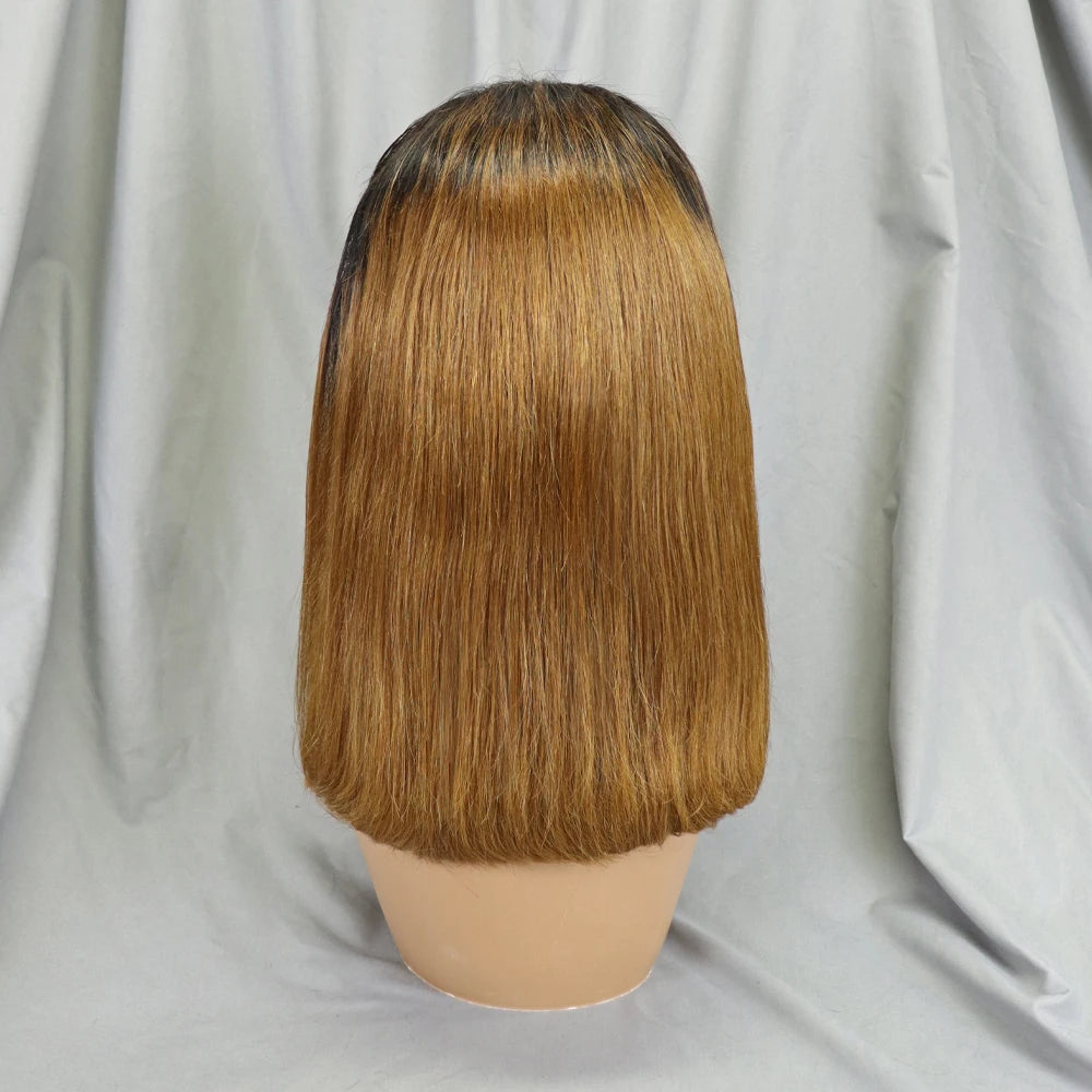 Bone Straight Lace Frontal Pre Plucked Brazilian Short Bob Remy Wig