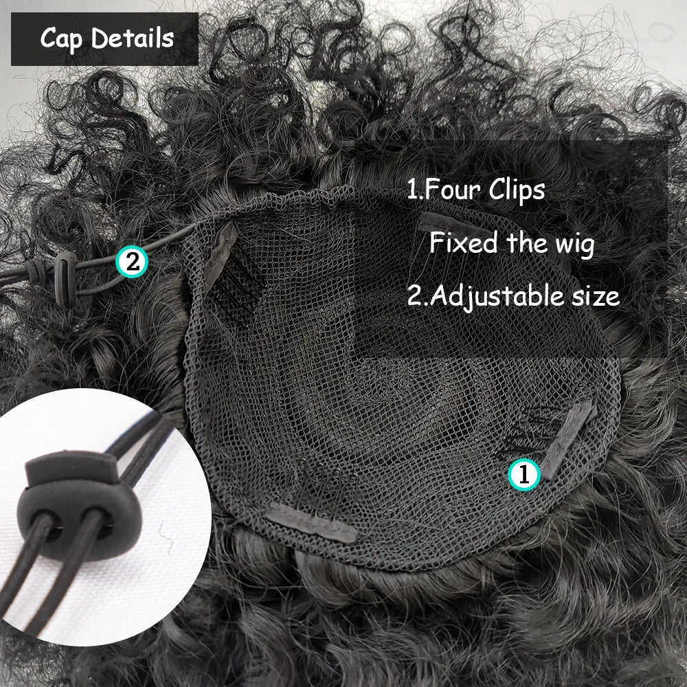 Afro Puff Drawstring Ponytail Extension Synthetic Afro Kinky Curly Puff Bun Hairpiece