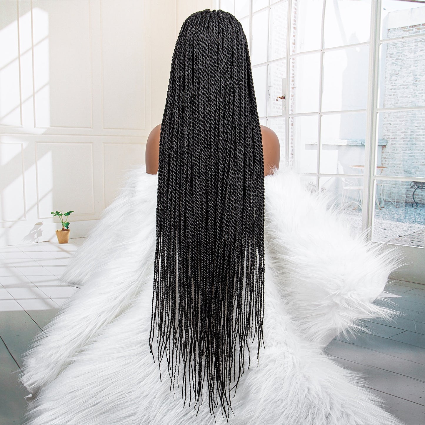 Twist Braided Synthetic Full Lace Frontal Pre Plucked with Baby - Supreme Lush Hair