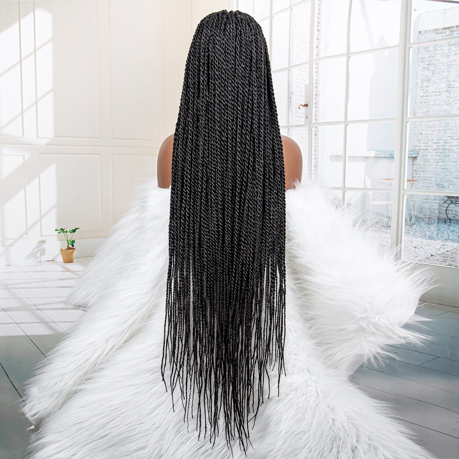 Twist Braided Synthetic Full Lace Frontal Pre Plucked with Baby - Supreme Lush Hair