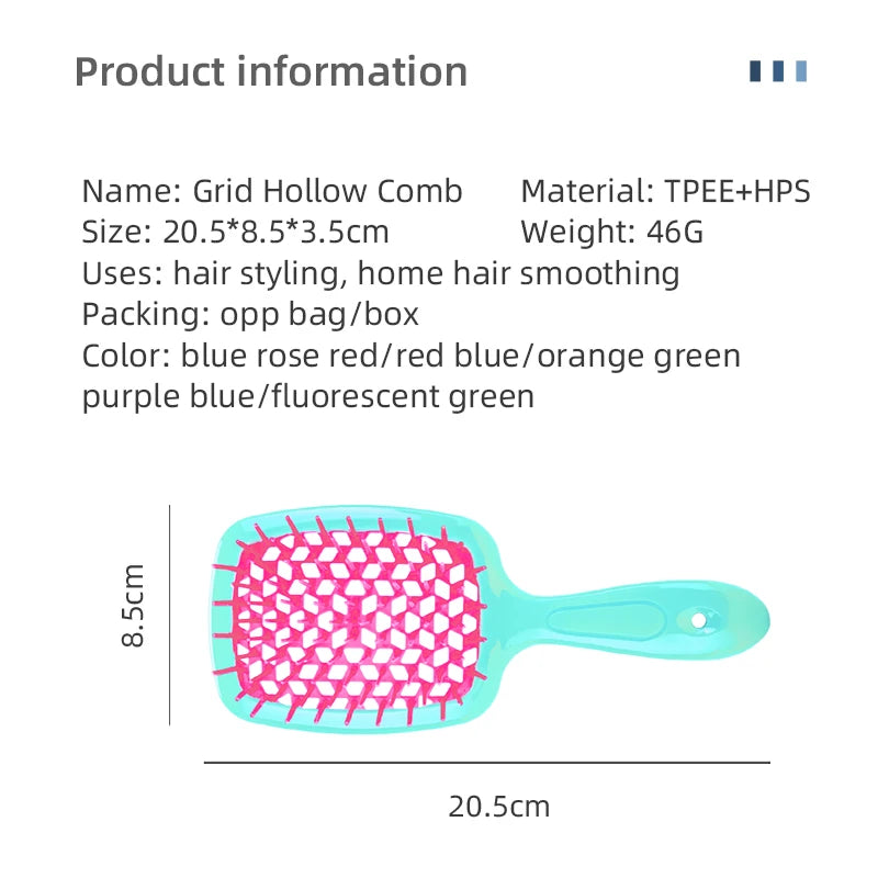 2pcs/set Wide Teeth Air Cushion Comb Massage Wet Dry Comb D