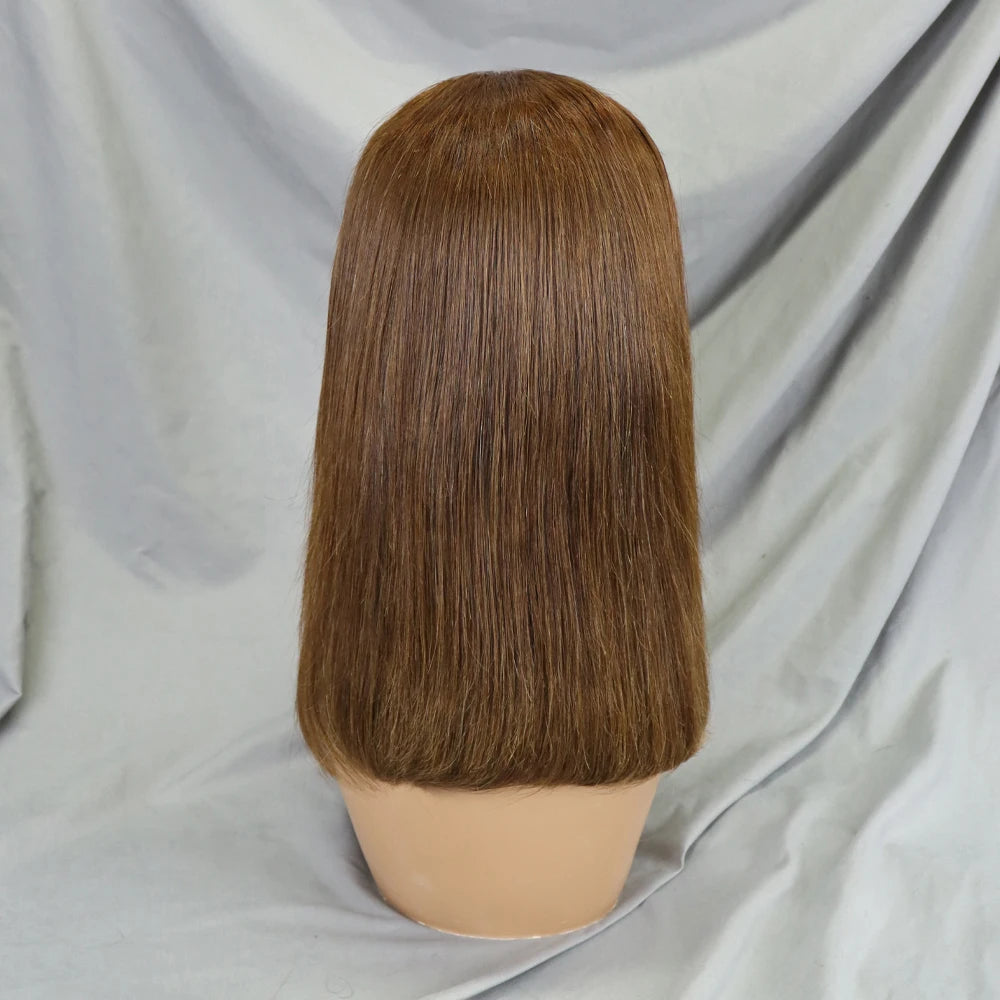 Bone Straight Lace Frontal Pre Plucked Brazilian Short Bob Remy Wig