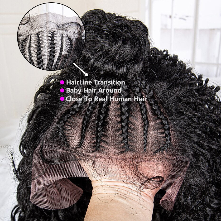 Synthetic Kinky Curly Wave Braided 13x4 Lace Frontal Wigs - Supreme Lush Hair