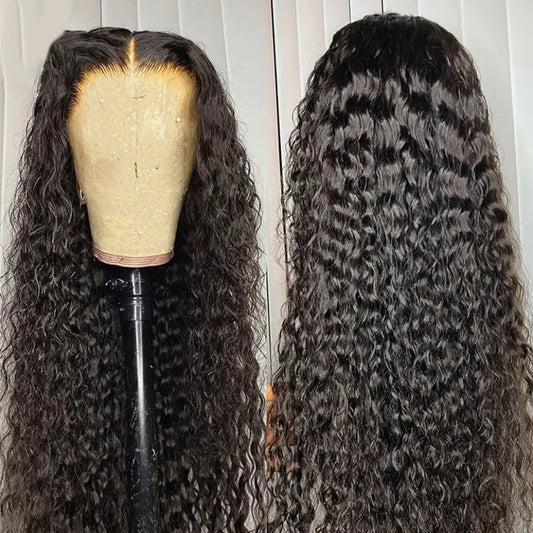 100% Brazilian Human Hair Deep Wave Lace Front Wig 13x6 13x4 HD Lace Frontal Wig Curly Water Wave Wig For Women Pre Plucked