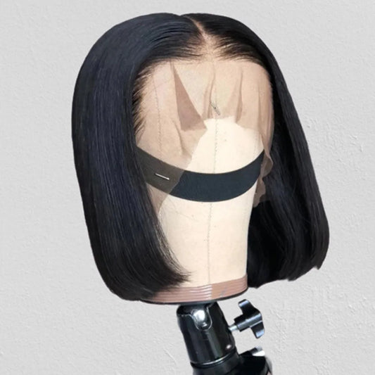 Short Bob Lace Brazilian Straight Wig Human Hair Pre Plucked Remy Lace Front Wigs