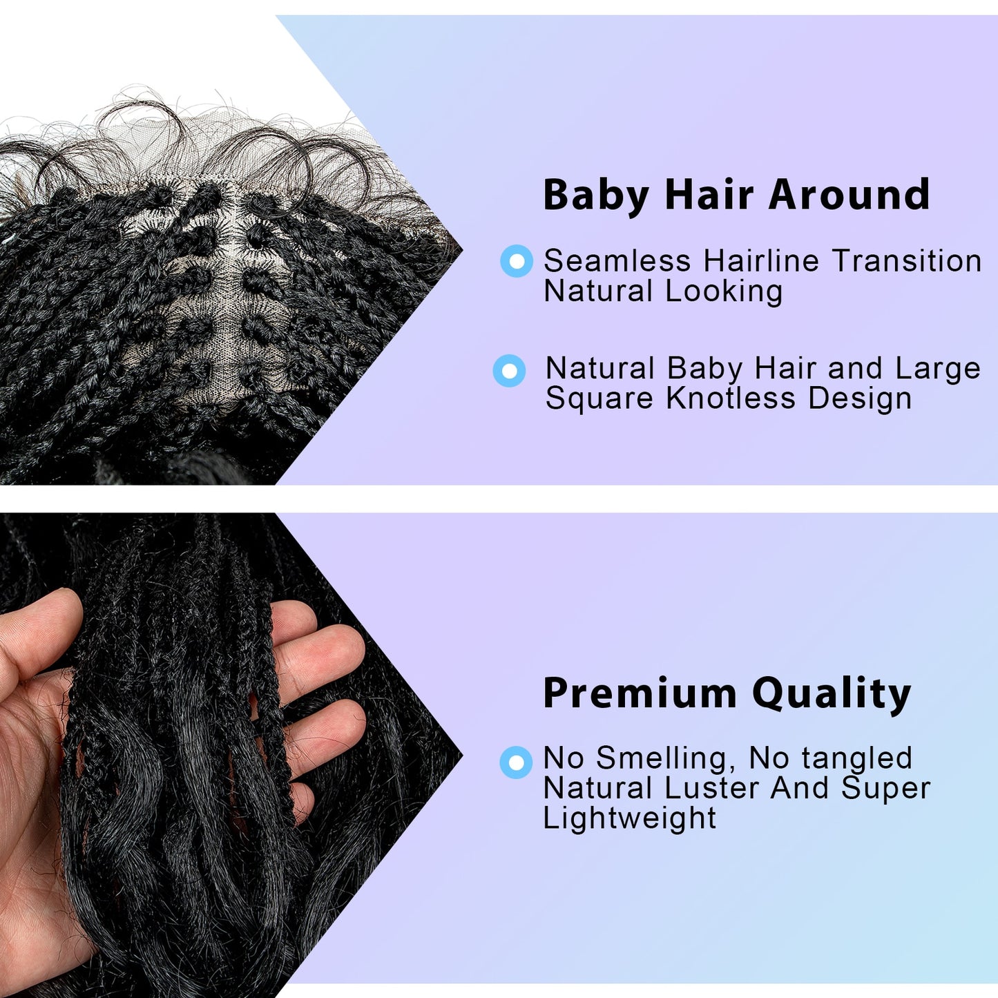 36 Inches Lace Front Long Braided Wig - Supreme Lush Hair