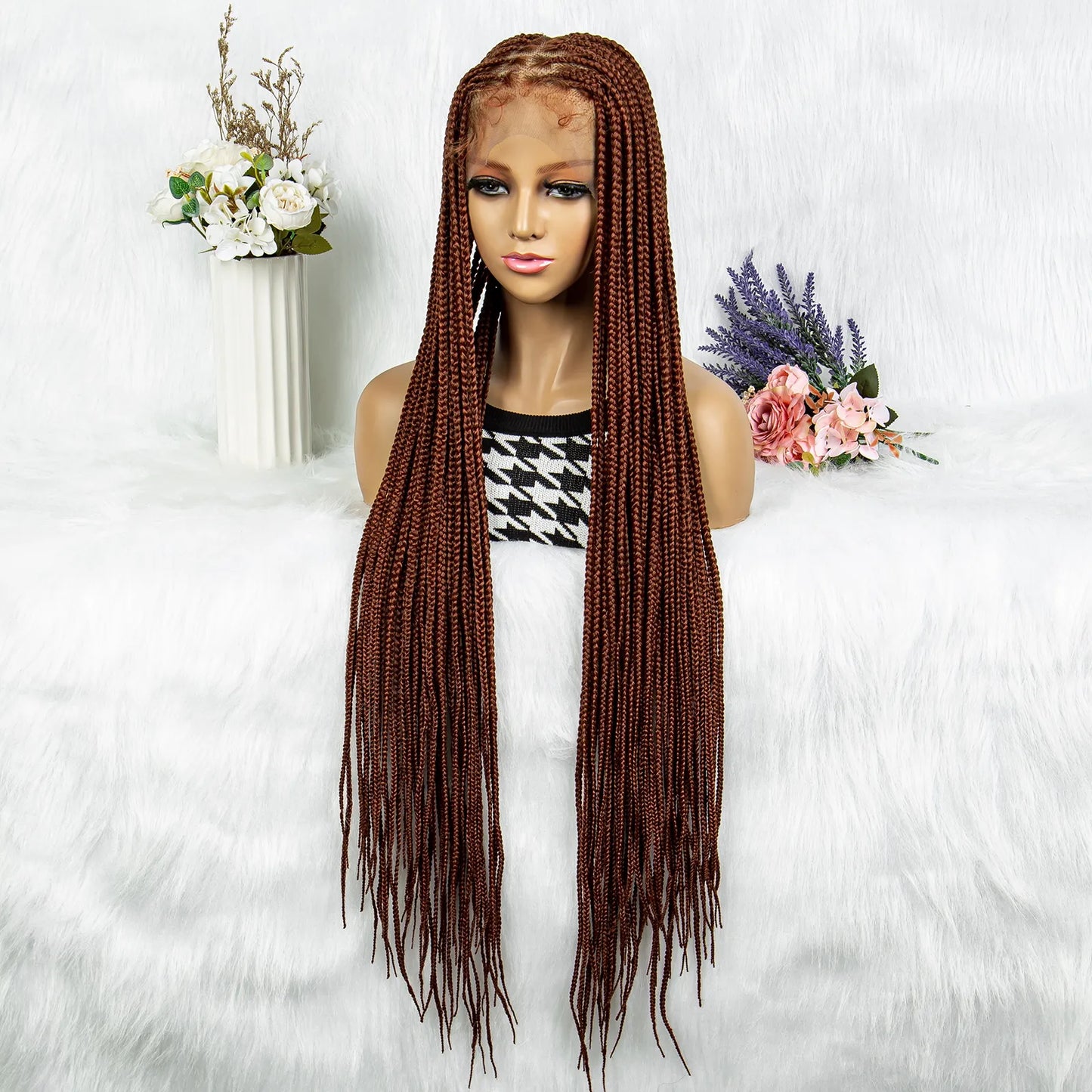 Synthetic Transparent HD Full Lace Braided Wigs Knotless Box Cornrow 