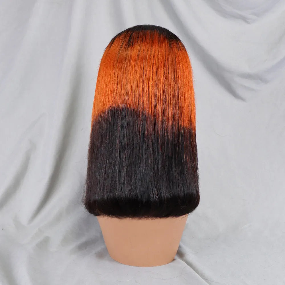 Bone Straight Lace Frontal Pre Plucked Brazilian Short Bob Remy Wig