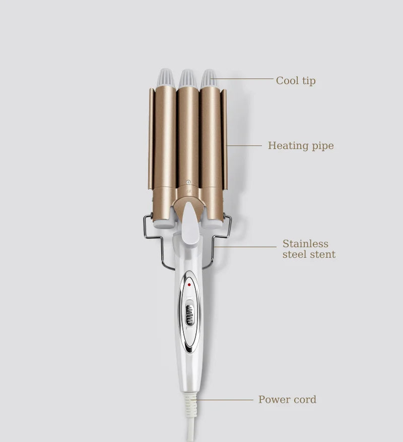Ceramic Triple Barrel Hair Styler Hair Waver Styling Tools Hair Curlers Electric Curling
