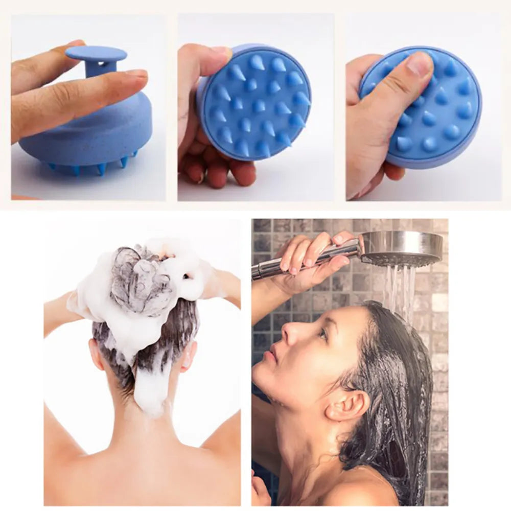 Silicone Shampoo Brush Head Scalp Massage  Brush Bath Tool