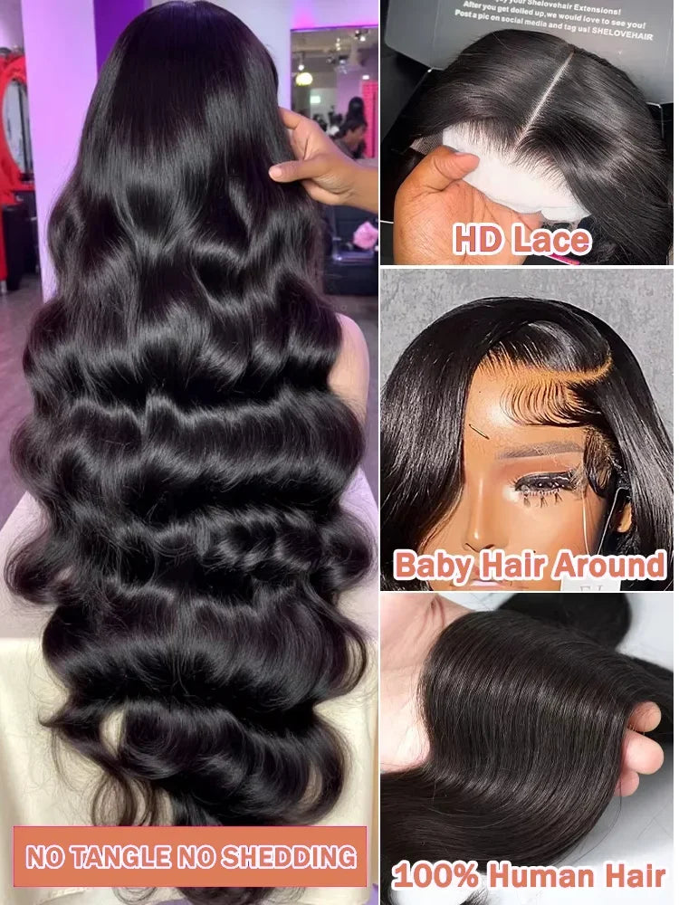 Body Wave 13x6 HD Lace Frontal Human Hair Brazilian 5x5 Ready To Wear Wigs