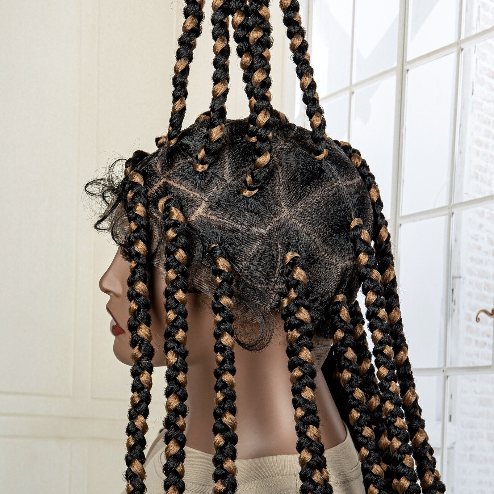 Synthetic Big Knotless Full Lace Braided Wigs - Supreme Lush Hair