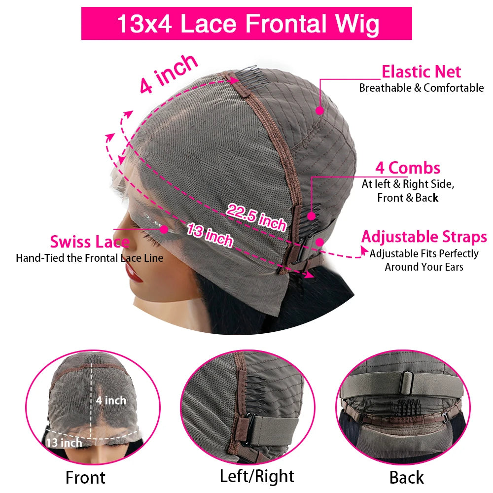 Short Bob Straight Bob Wig 220% 13x4 HD Lace Full Frontal