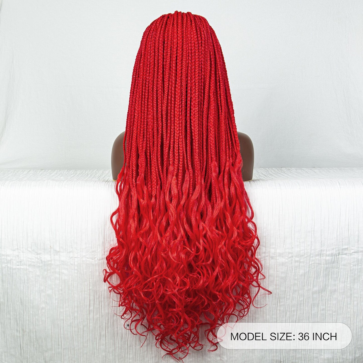 36 Inches Long Braided Wigs Synthetic Lace Front - Supreme Lush Hair