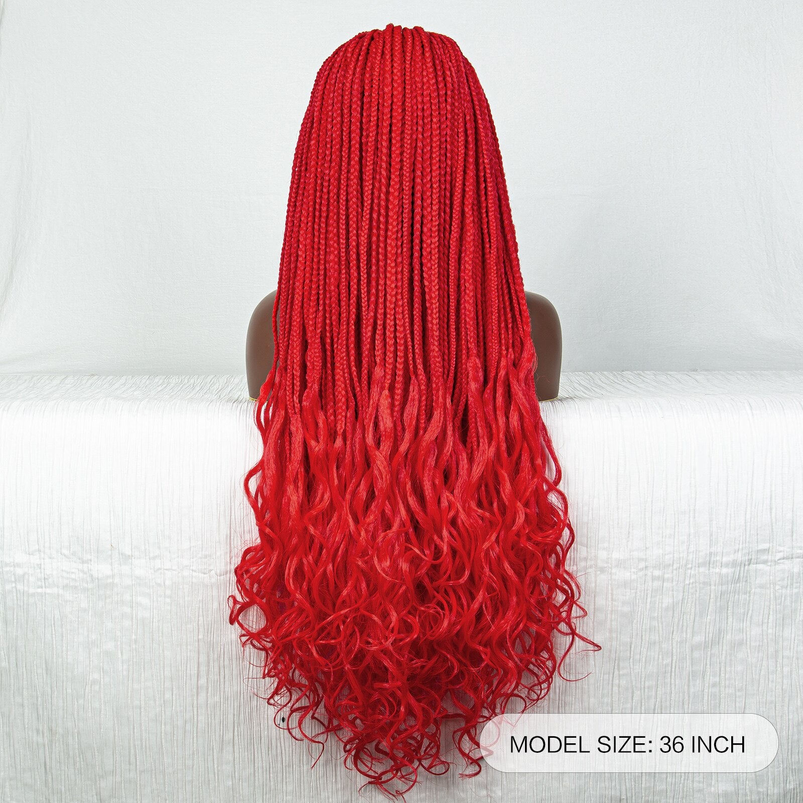 36 Inches Long Braided Wigs Synthetic Lace Front - Supreme Lush Hair