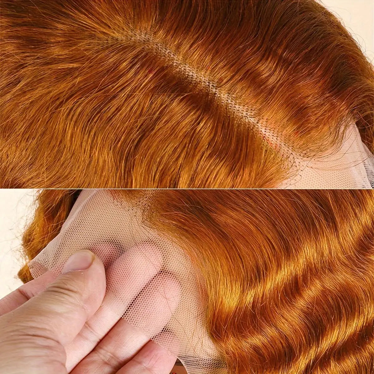 32 Inch Ginger Curly Lace Front Wig Human Hair with Baby Hair 13x4 HD Lace Front Ginger Deep Wave Human Hair Wigs 180 Density