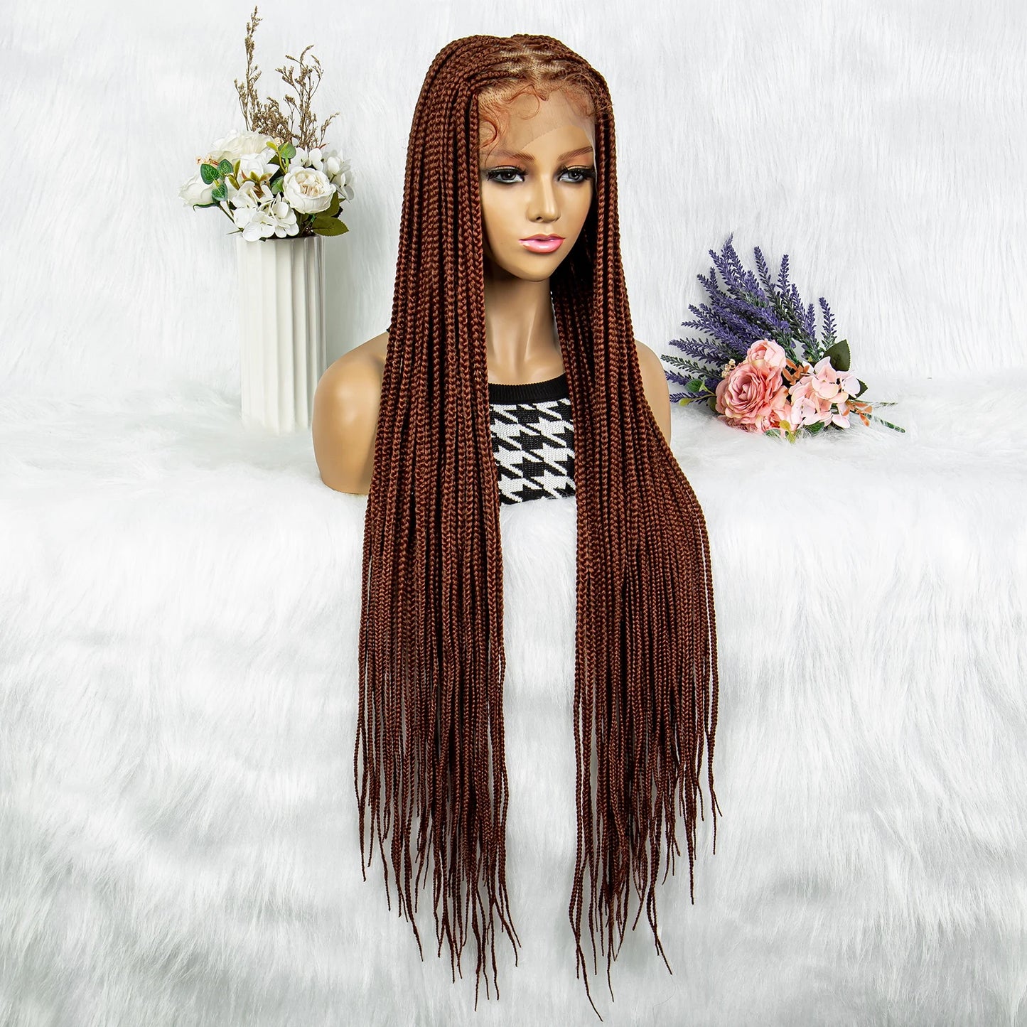 Synthetic Transparent HD Full Lace Braided Wigs Knotless Box Cornrow 