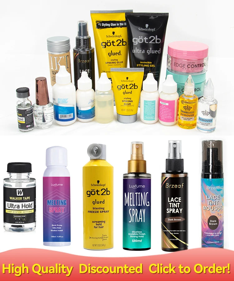 wig installation kit set Melting Spray for Lace Wigs Got2b Spray for Wig Got 2b Spray Glue for Lace Front Hair Gel Accessories
