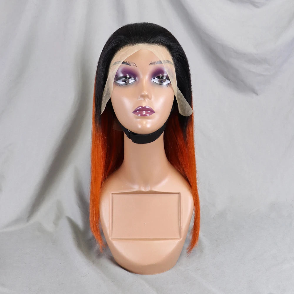 Bone Straight Lace Frontal Pre Plucked Brazilian Short Bob Remy Wig