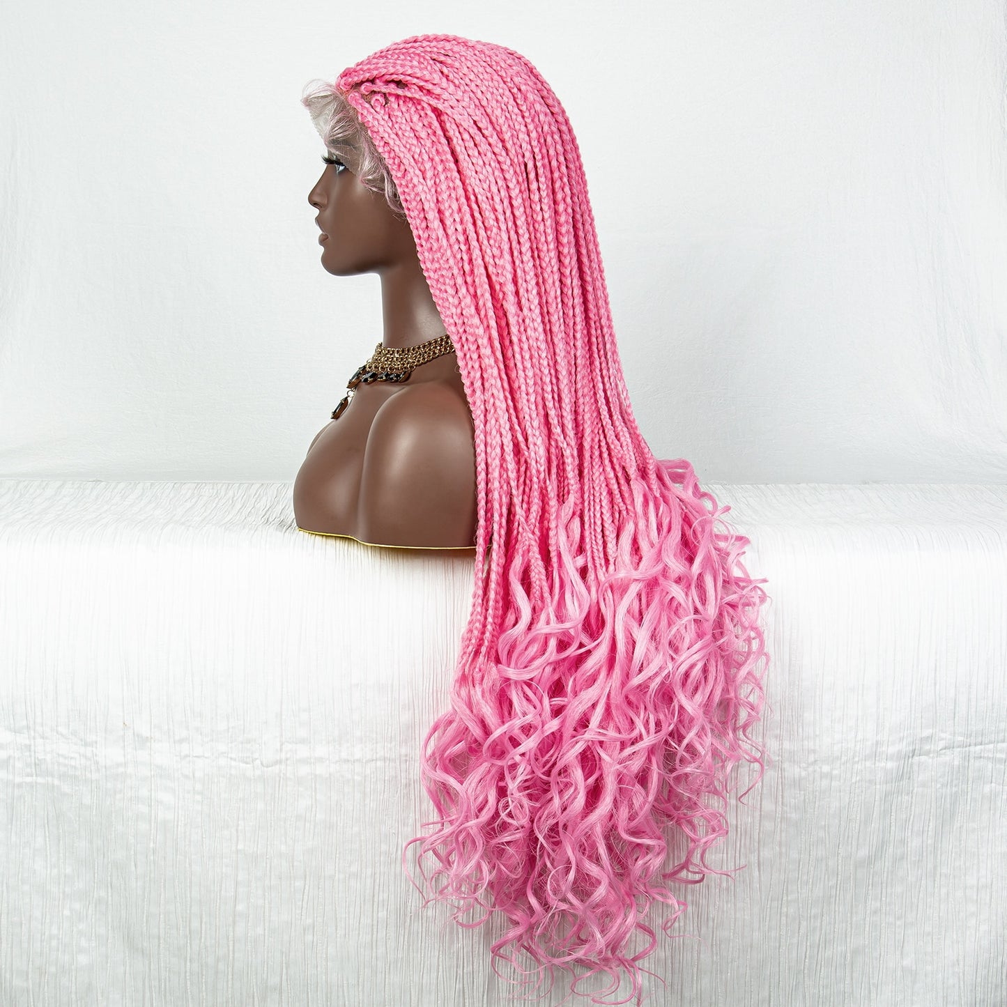 36 Inches Long Braided Wigs Synthetic Lace Front - Supreme Lush Hair