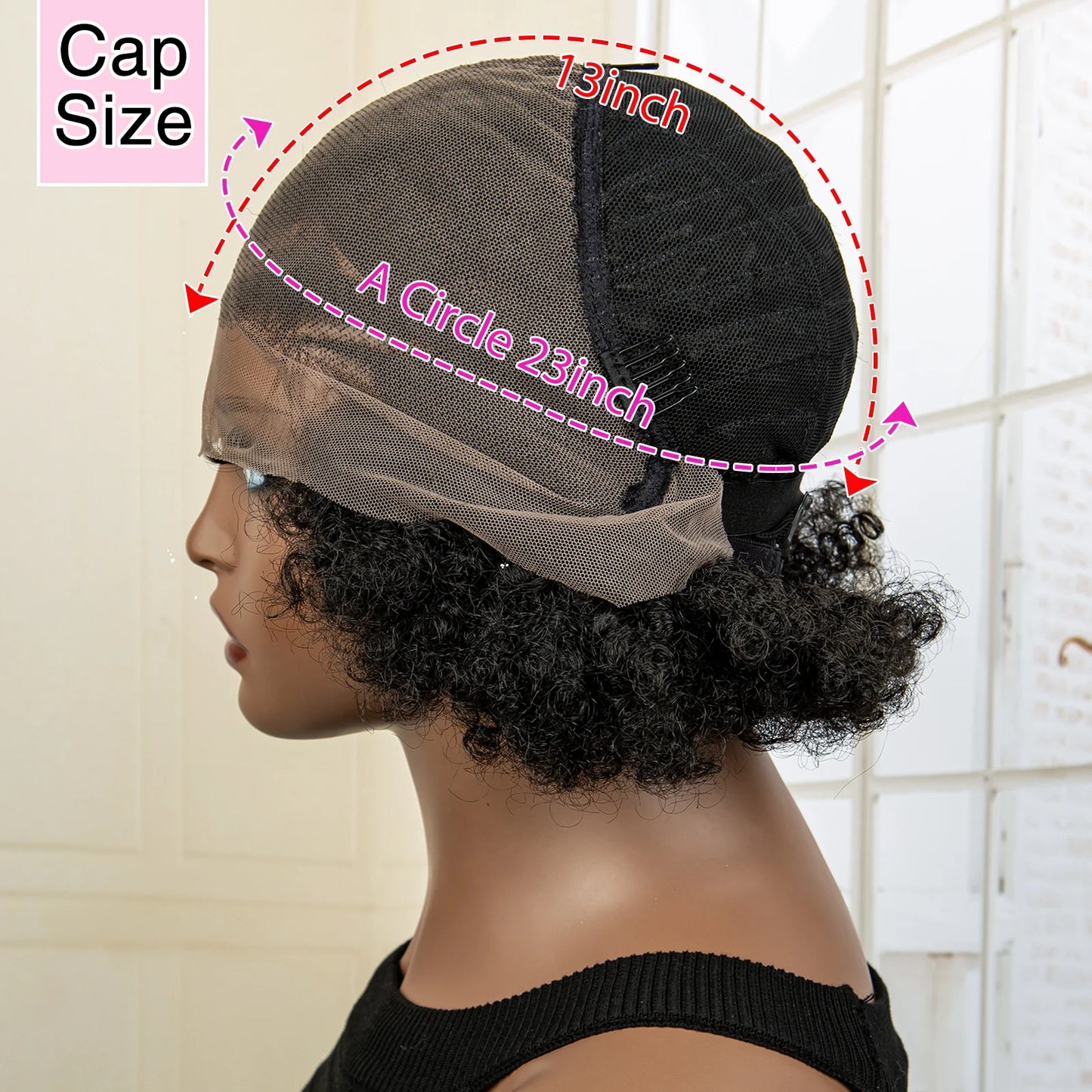 Synthetic 13x6 Lace Frontal Cornrow Braided Wig Kinky Curly Bob with Buns