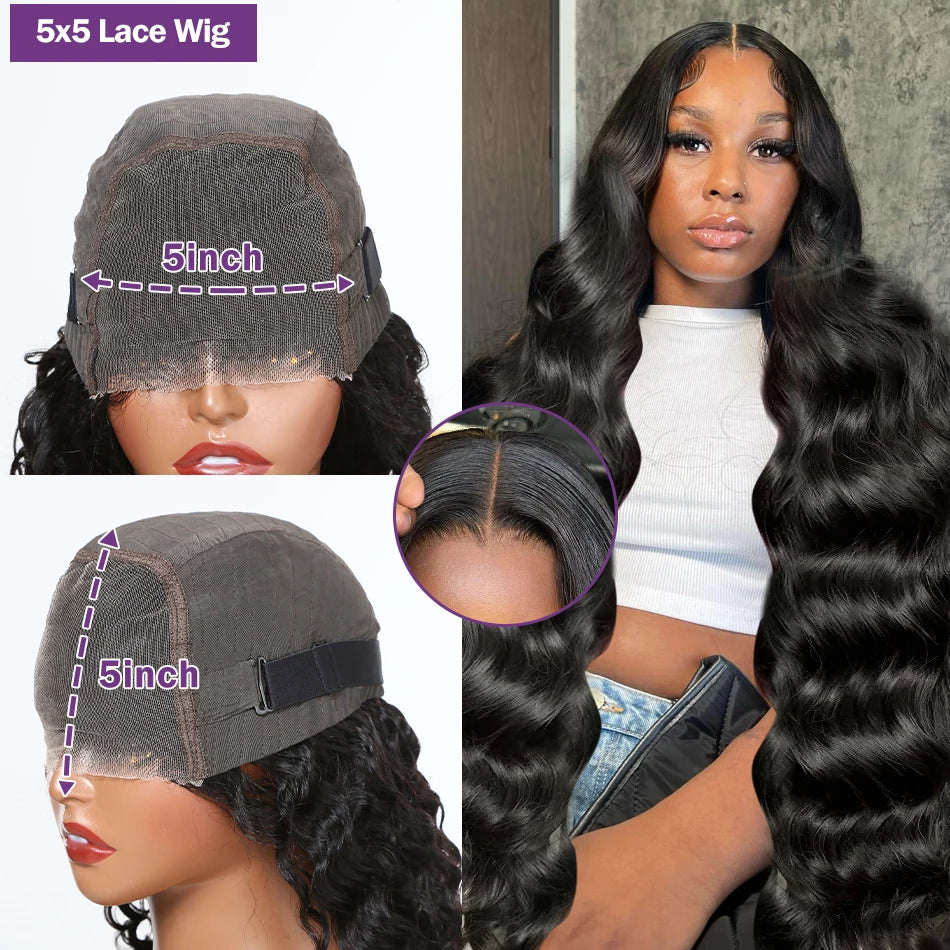 Body Wave 13x6 HD Lace Frontal Human Hair Brazilian 5x5 Ready To Wear Wigs