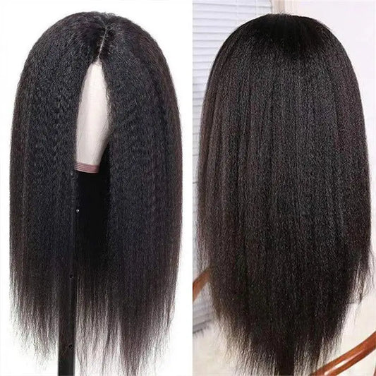 Kinky Straight Lace Frontal  Pre Plucked With Baby Hair Bleached Knots Human Hair