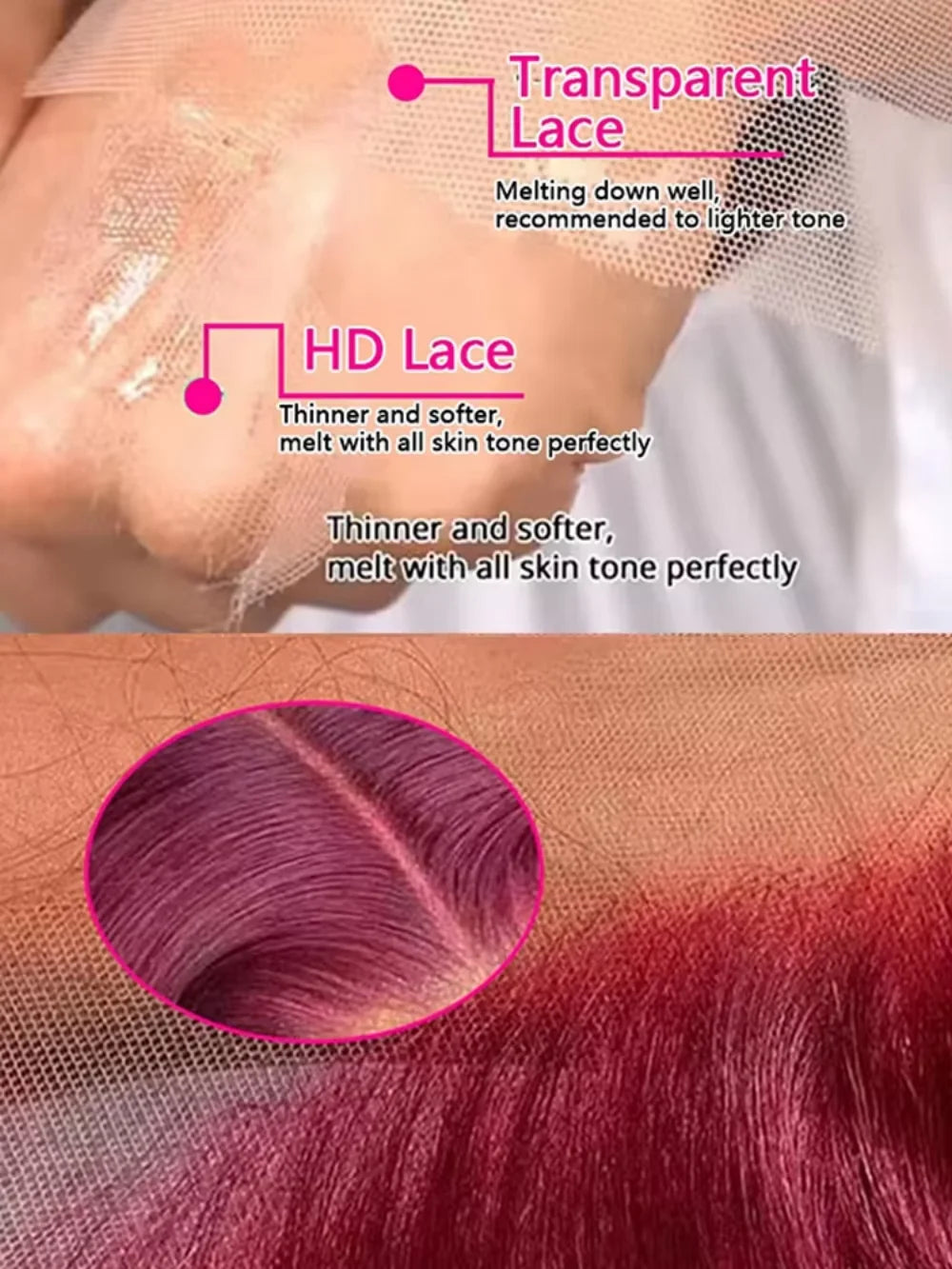 Burgundy 13x6 Lace Frontal Wigs